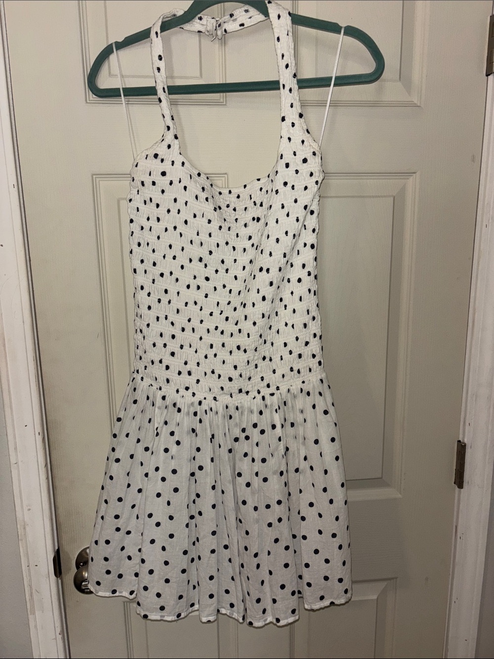 A&F drop waist polka dot halter dress